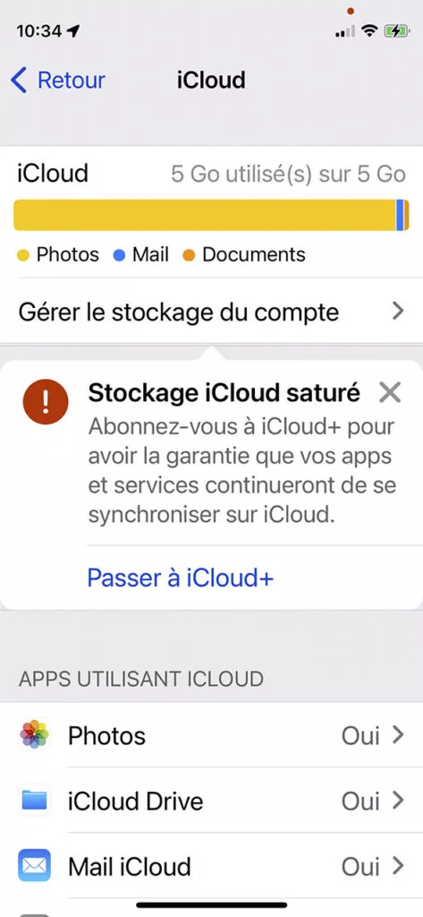 supprimer ses photos dans iCloud